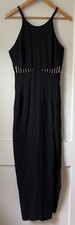 VTG Jessica McClintock Gunne Sax Black Rhinestone Evening Gown Sz 9/10