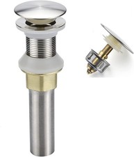 Bathroom Sink Drain,Drain Stopper Without Overflow, Brushed Nickel