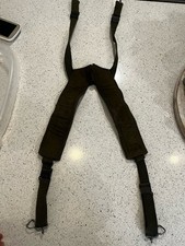 Vintage Military Issue Suspenders Olive Green Korean War 1959