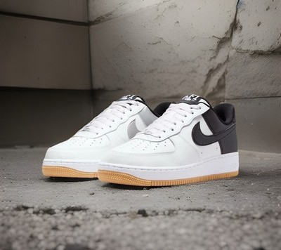 Nike Air Force 1 '07 LV8 Shoes White Black Silver Gum IB6847-100 Men's Sizes NEW