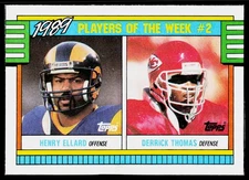 Henry Ellard/Derrick Thomas, 1990 Topps, #B, , Players of the Week #2
