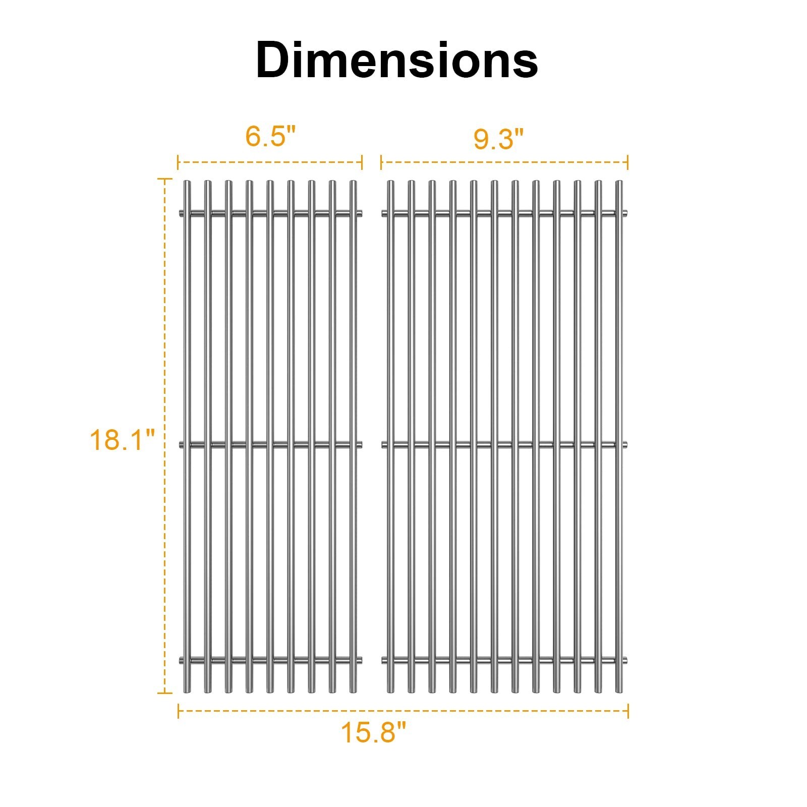 LS'BABQ Grill Cooking Grids Grates for Charbroil Performance 2 Burner Grill,R...