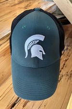 Michigan State Spartans Trucker Hat Snapback Green And Black Nike Size 1 Fitted