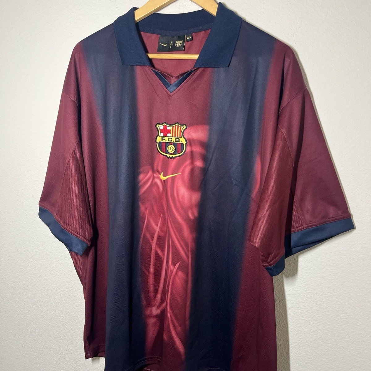 CJ Nike x FC Barcelona Retro 2000-2001 Home Skeleton Jersey