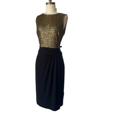 Lauren Ralph Lauren Dress Size 14 Glam Gold Sequin Holiday Cocktail NWT