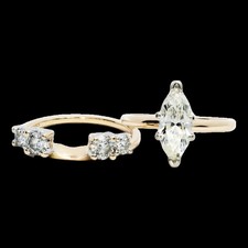 Lady's Diamond Wedding Set 5 Diamonds 2.36 Carat T.W. 14K Yellow Gol B05022779 