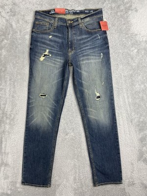 Mossimo Supply Co Athletic Jeans Mens 32x32* Blue Straight Stretch Dark Wash