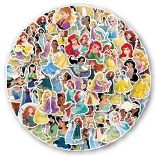 120 Pcs Princess Stickers for Water Bottles Vinyl Waterproof Multicolor