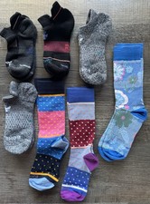 Bombas Lot Of 7 Pairs Women Unisex Socks NWOT Size Medium Large Multicolor