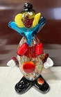 Vintage Murano Made In Italy Hand Blown Art Glass Clown Figurine Colorful 7"