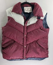 Vintage William Barry Brandon Colorado Made In USA Puffer Vest Burgundy Large