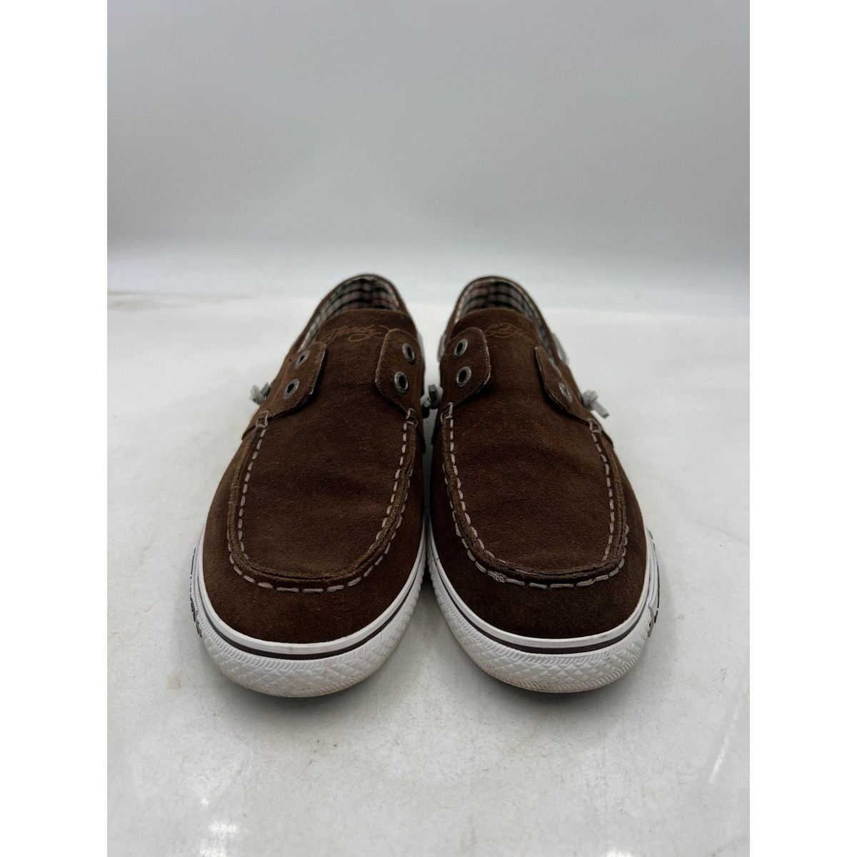 Ed Hardy Shoes Womems Sz 10 Nalo Brown Suede Boat Shoes Loafers Slip On Ed Hardy Shoes Womems Sz 10 Nalo Brown Suede Boat Shoes  main image 3