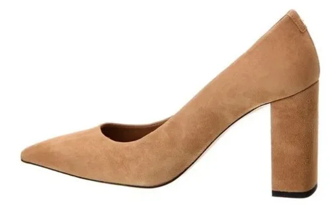 Hugo Boss Janet Bomba Beige Gamuza Tacón Corte Hecho en España Talla 40.5 Foto 2 de 4