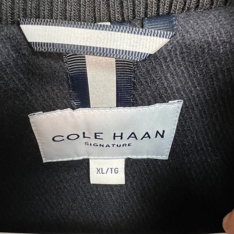 Cole Haan Lined Signature Mens Wool Blend Coat XL Blue / Black NEW! - Image 3 of 4