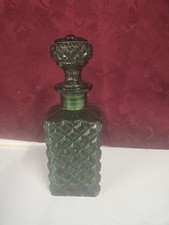 Emerald Green Glass Decanter Vintage