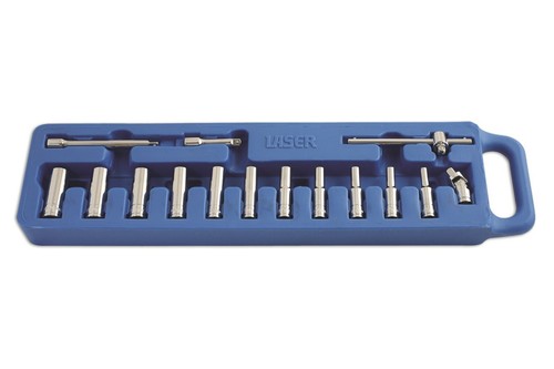 Laser 0032 15 Piece 1/4" Drive Metric Deep Socket Set - 第 3/6 張圖片