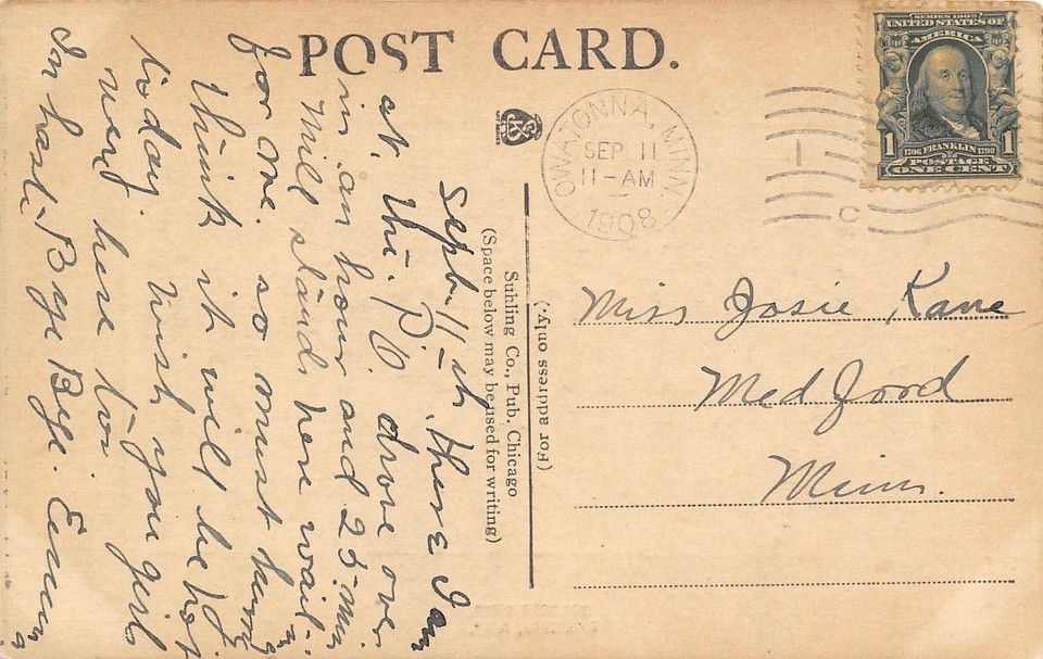 Owatonna MinnesotaTree Trunk Hangs Over Straight RiverWood Frame