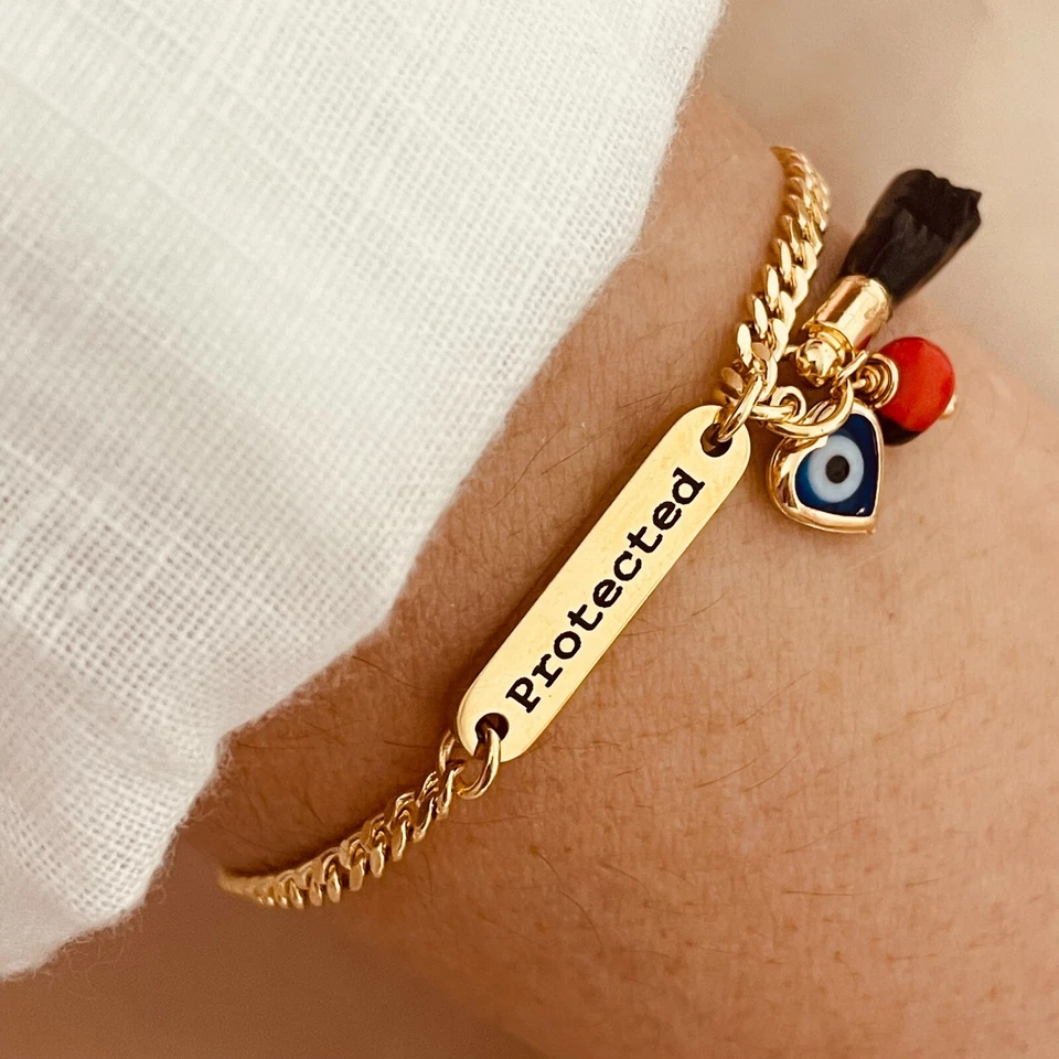 Azabache Bracelet, Evil Eye Bracelet, Natural Jet Hand, Personalized Bracelet - Image 2 of 4