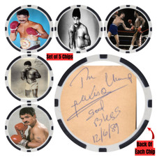 ALEXIS ARGUELLO - BOXING HALL OF FAME - SET OF 5 POKER CHIPS - *SIGNED/AUTO*