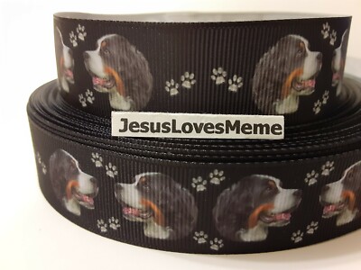 Grosgrain Ribbon Bernese Mountain Dog Working Group Swiss Alps Large Breed 1''
