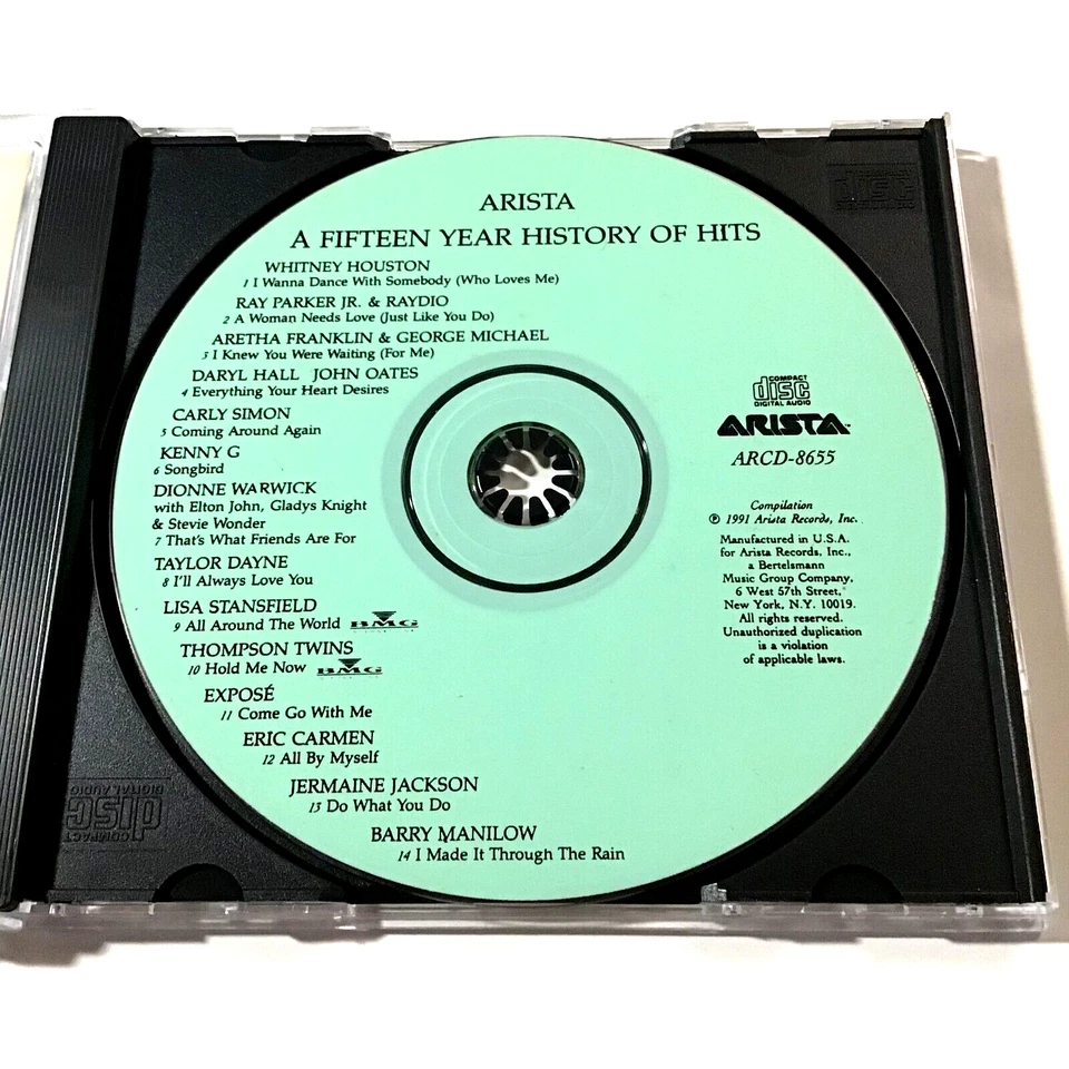 Various Arista A 15 Year History Of Hits (CD, 1991) Whitney Houston Expose Foto 4 de 4