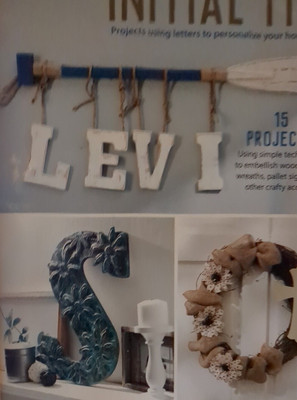 ''Initial It!''  2017 Leisure Arts Craft Leaflet/Booklet 15 Projects Using Letters