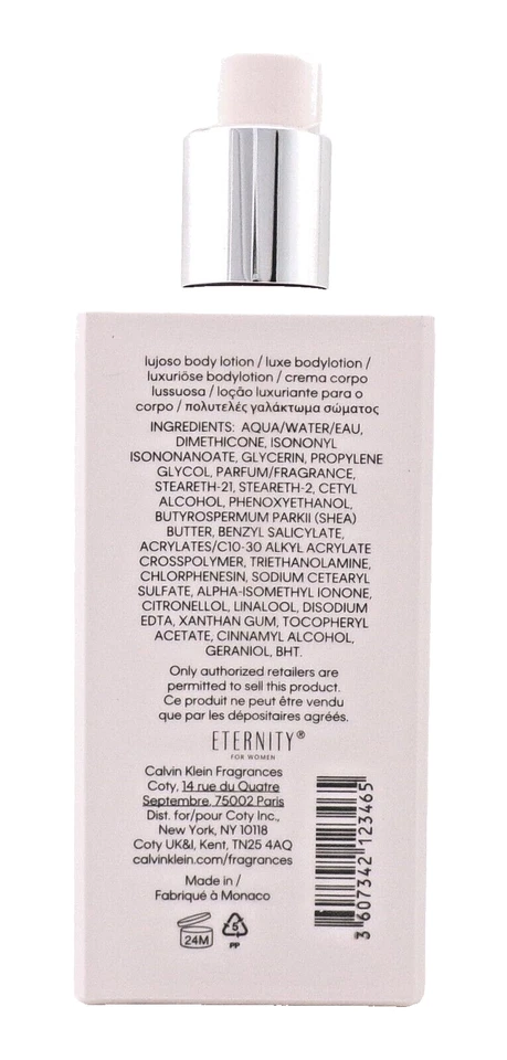 Eternity de Calvin Klein 6,7 oz./ 200 ml. Loción corporal para mujer sin caja Foto 2 de 3