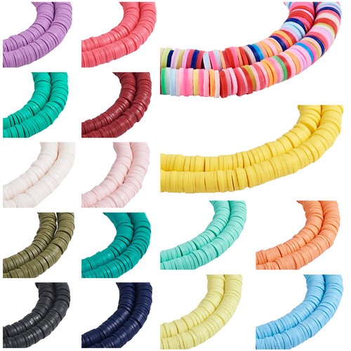 17.7" Handmade Polymer Clay Beads Disc Heishi Beads Loose Spacer Crafting 6x1mm - Picture 8 of 379