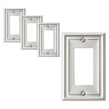 DEWENWILS Brushed Nickel Outlet Covers, 4Packs Metal decorator Wall Plates
