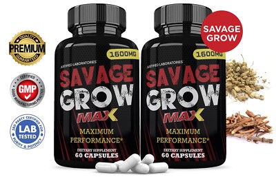 Savage Grow Max Men s Health Supplement 1600mg 120 Capsules