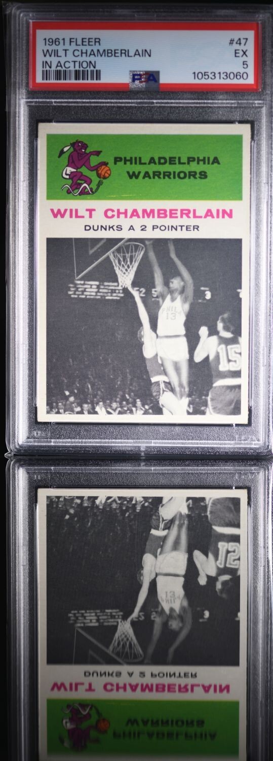 1961 Fleer Basketball Wilt Chamberlain In Action #47 PSA 5 ~ SGC 6 ~ Beckett 7.5