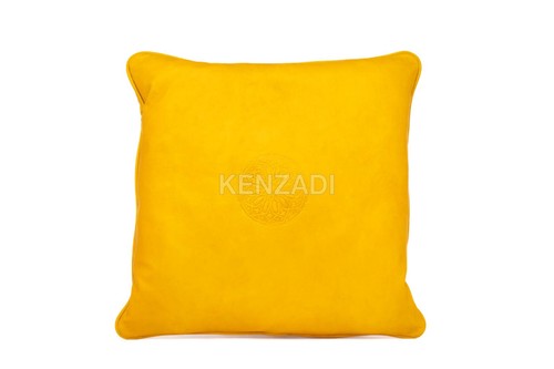 Decorative Moroccan handmade Leather Throw Pillow Covers 16 x 16 In by Kenzadi - Picture 6 of 72