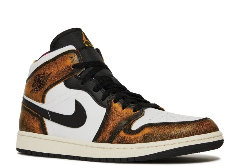 Nike Air Jordan 1 Mid SE Orange White Wear Away DQ8417-071 MENS