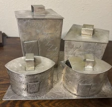 Rare! Vintage Silverpate 5 Pc Tableware/Barware w/ Markers Mark Fitz and Floyd?