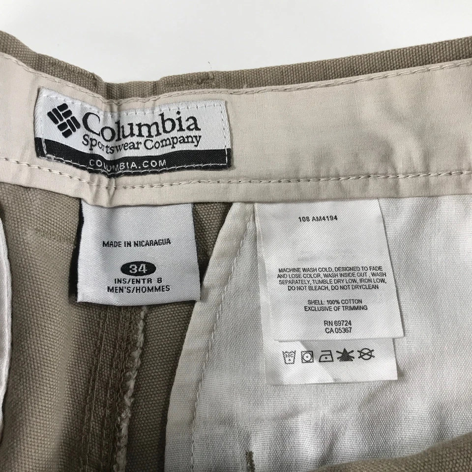 Pantalones Cortos Banana Republic Para Hombre 34 Marrón Sólido Caqui Algodón Hasta la Rodilla Foto 4 de 4