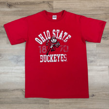 Vtg Ohio State Buckeyes Size M Brutus Graphic Tee Shirt Red College Football