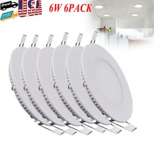 6Pack 4Inch LED Ceiling Lights Ultra-Thin Recessed Retrofits Kit 6000K Daylight
