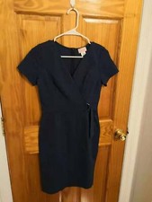 navy blue wrap style work office business workwear casual dress, NWT. Love ady
