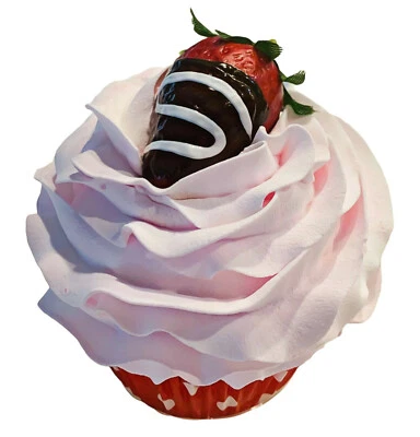 DEZICAKES Fake Cupcakes & Cake Artificial Food Strawberry Sweetheart Cupcakes
