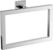 Bathroom Accessory Modern Square Chrome Towel Ring Hook Holder Soap Dish Holder