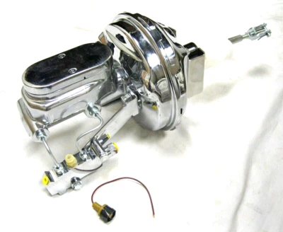 1964 - 1972 GM A F X Body 9" ALL CHROME Brake Booster Master Disc Drum Valve Kit - Bild 1 von 4