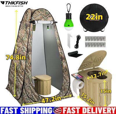 Folding XXL Toilet Pop Up Privacy Tent and Carry Bags Outdoor Portable Set new