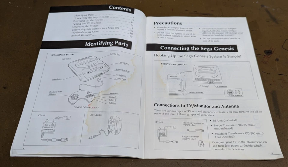 Vintage Sega Genesis Authentic Console Instruction Manual ONLY, Gloss Finish  - Image 4 of 4