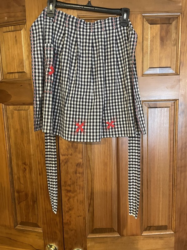 Navy/White Kitchen Apron EUC