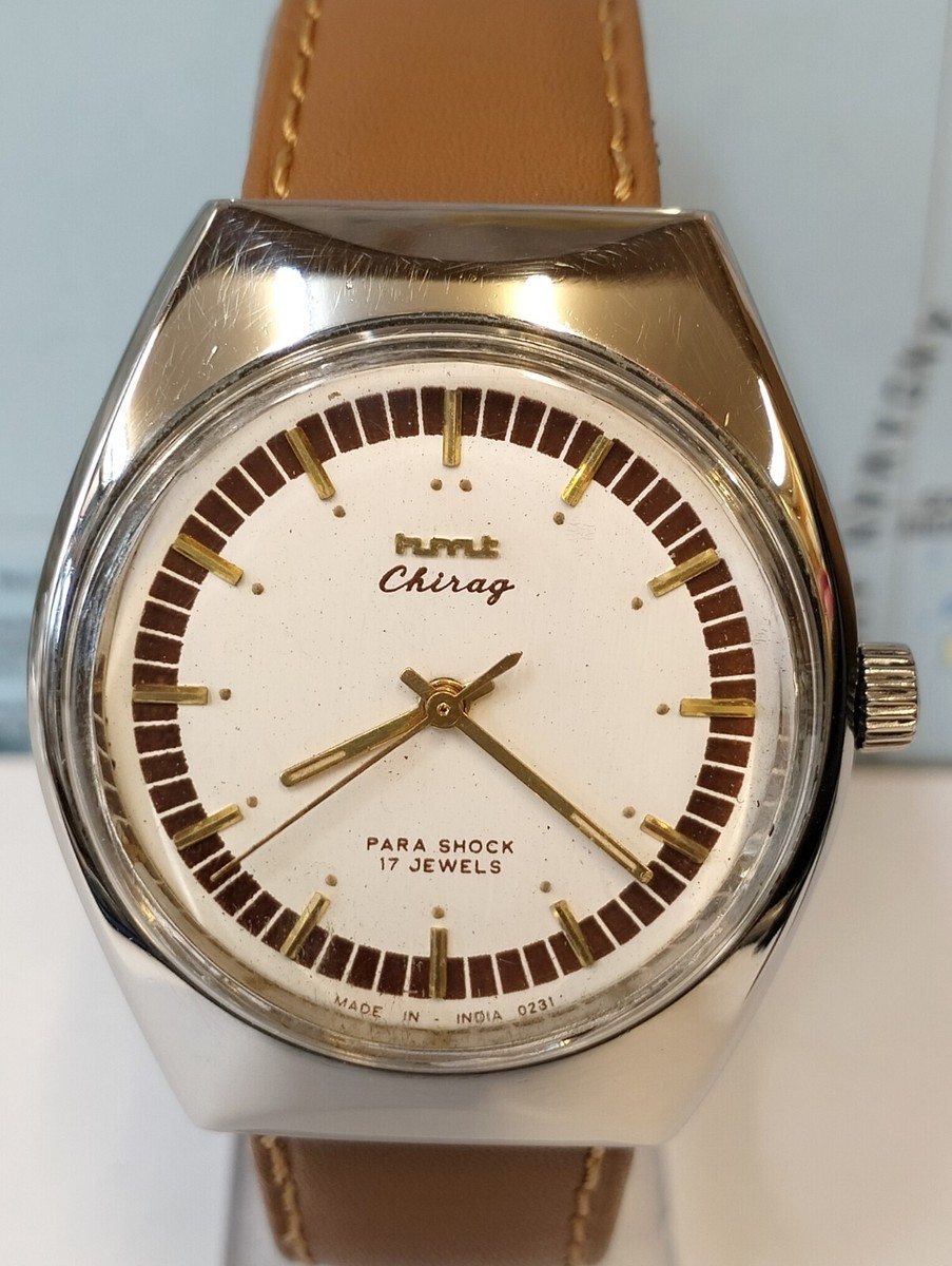 HMT CHIRAG 17 JEWELS WINDING WHITE DIAL 420002 INDIA MEN'S FULL