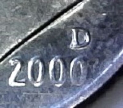 2000 D Roosevelt Dime D.D.O. R.P.M. and a weak strike D - 1