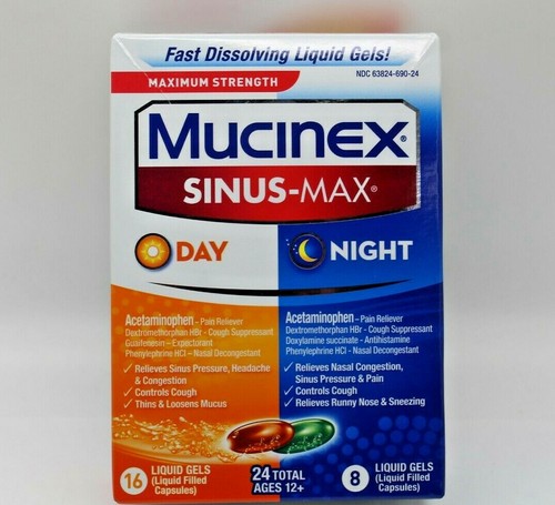 Buy Mucinex Sinus Max Day Night Cold And Flu 168 24 Capsules Expires 1222 Online In Angola