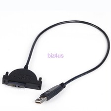 USB 2.0 to Mini SATA 7 6 13Pin Adapter Cable for Laptop CD/DVD ROM Drive