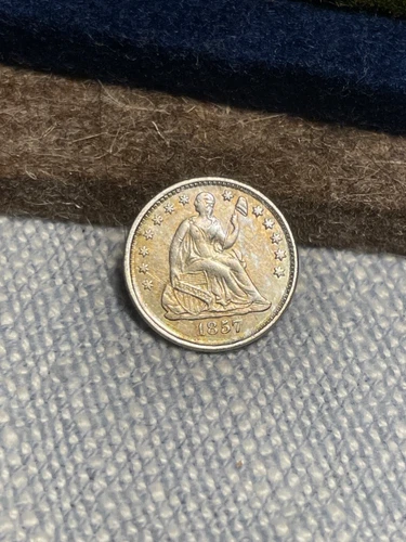 (#101364) Seated Liberty Half Dime:  1857.  AU!
