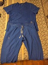 Womens Blue FIGS scrub set Xlarge